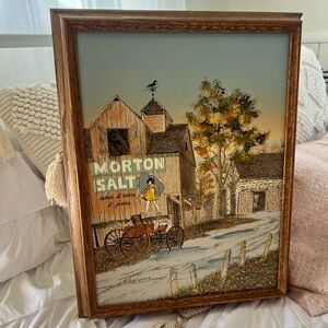Signed H. Hargrove framed painting - Morton’s Salt Barn - American folk art